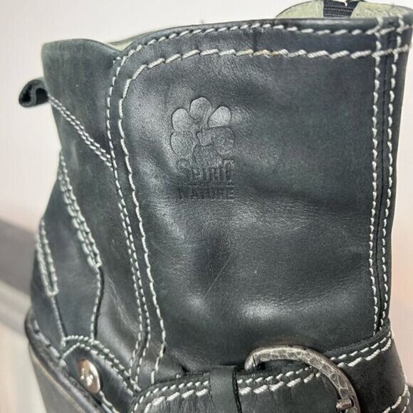 Josef Seibel Women’s Size 38 Spirit of Nature Dark Grey Leather Moto Style Boot - Picture 2 of 15